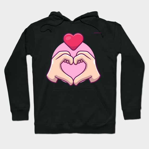 Hand sign love cartoon Hoodie by Catalyst Labs